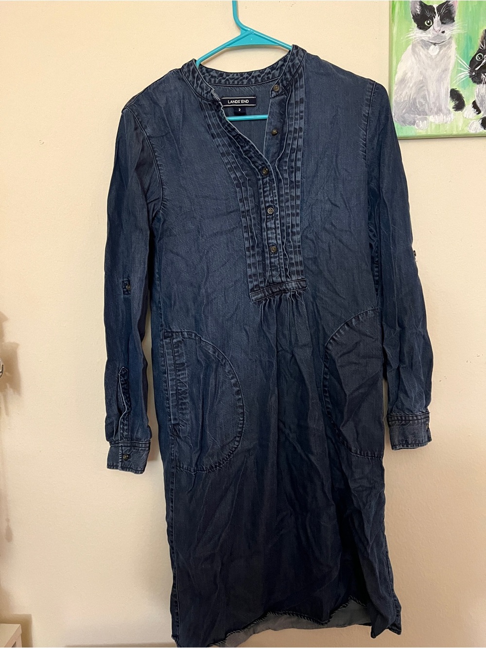 Women's Long Sleeve Tuxedo Bib Shirt Dress
